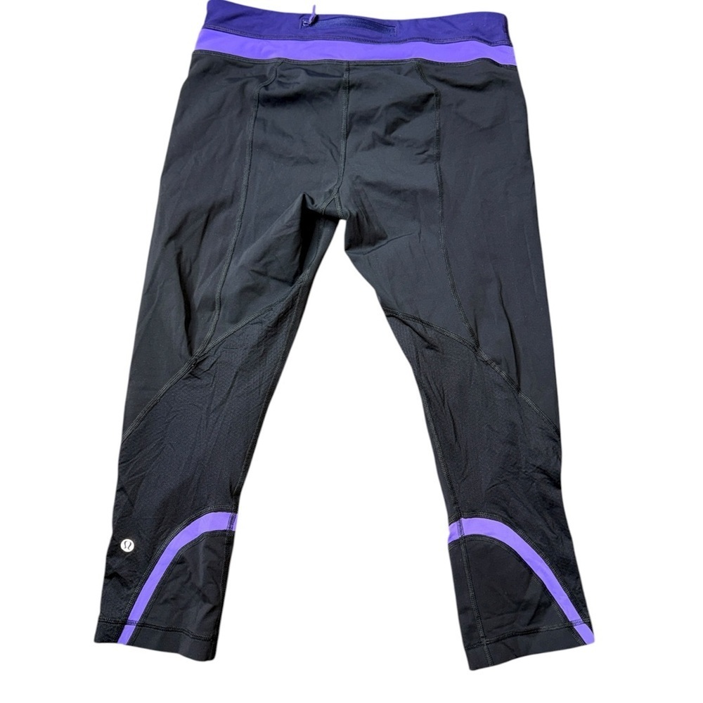 Lululemon Black and Purple Leggings 8 - Picture 4 of 5